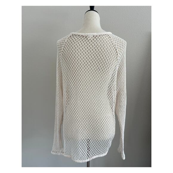 Staring At Stars Top Womens Lg Open Knit Long Sleeves Cotton Pull Over Boho Y2K - Picture 2 of 8